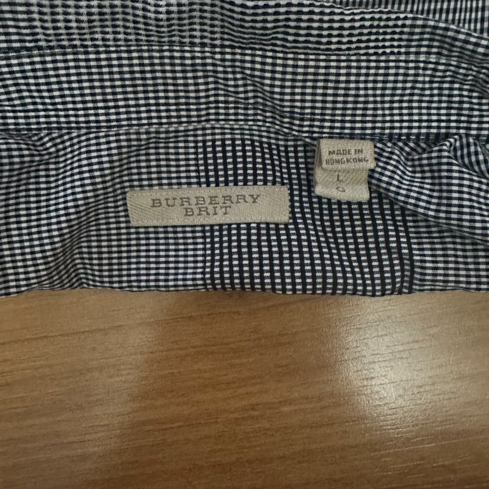 Burberry Checkered Print Button Front Long Sleeve… - image 3